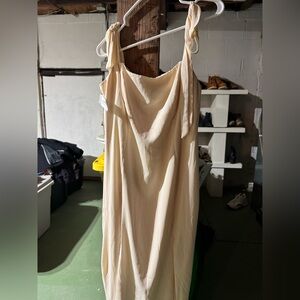 Fame and Partners Cream Dress with Tie Accents